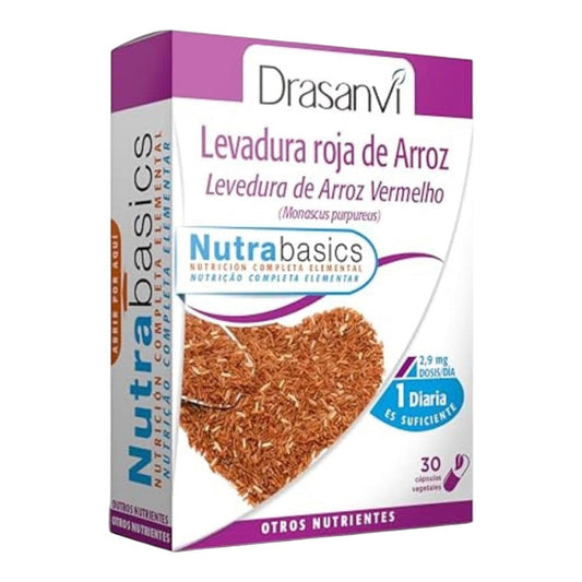 Arroz Vermelho Levedado (2,9 mg Monacolina K) 30 Cápsulas Nutrabasics Drasanvi