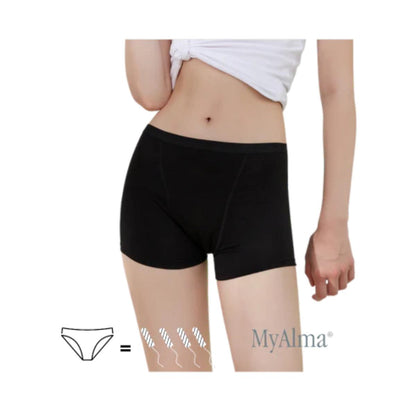 Cueca menstrual preta tamanho XL My Alma