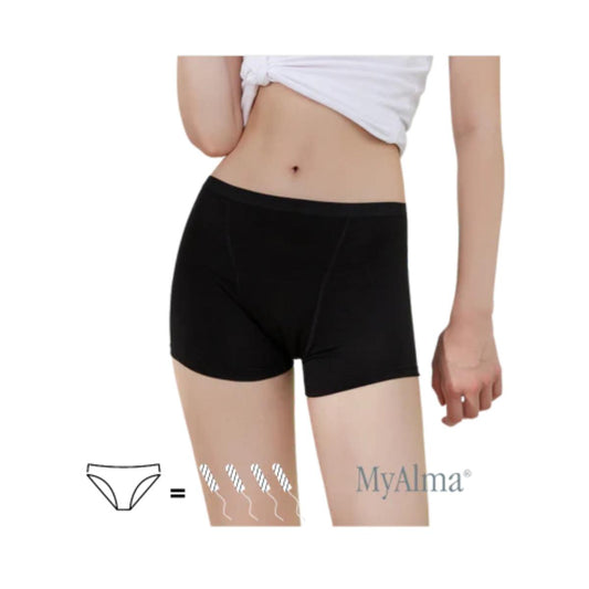 Cueca menstrual preta tamanho XL My Alma