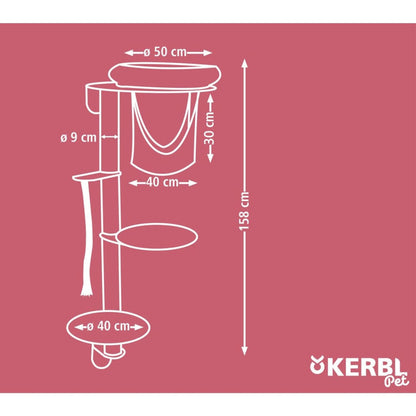 Kerbl Rascador Para Gatos De Pared Dolomit Grappa Gris Taupe 158 Cm_5
