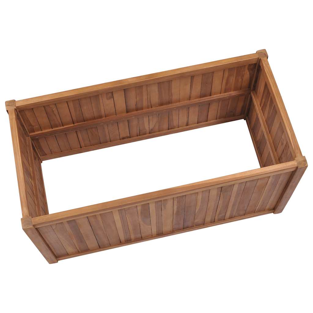 Arriate Elevado Madera Maciza De Teca 100x50x70 Cm_3