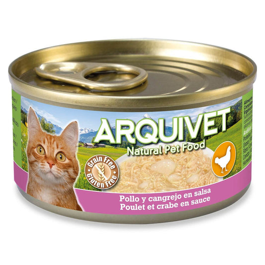 Frango e caranguejo com molho Arquivet 80 g Ração húmida para gatos