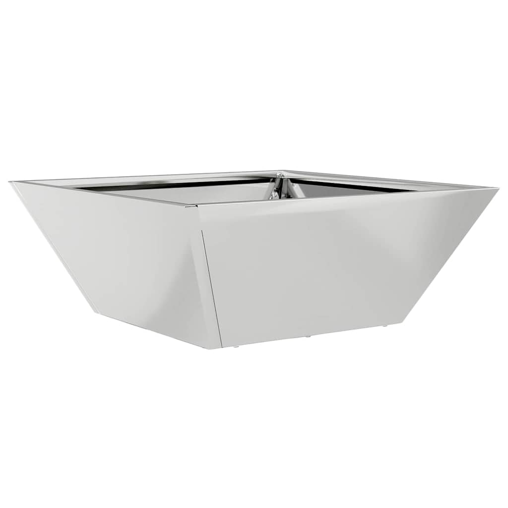 Macetero De Jardín Plateado 40 X 40 X 15 Cm Acero Galvanizado_0