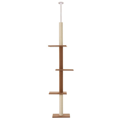 Pawhut Árbol Para Gatos Rascador 43x27x228-260cm Altura Ajustable 4 Plataformas_0