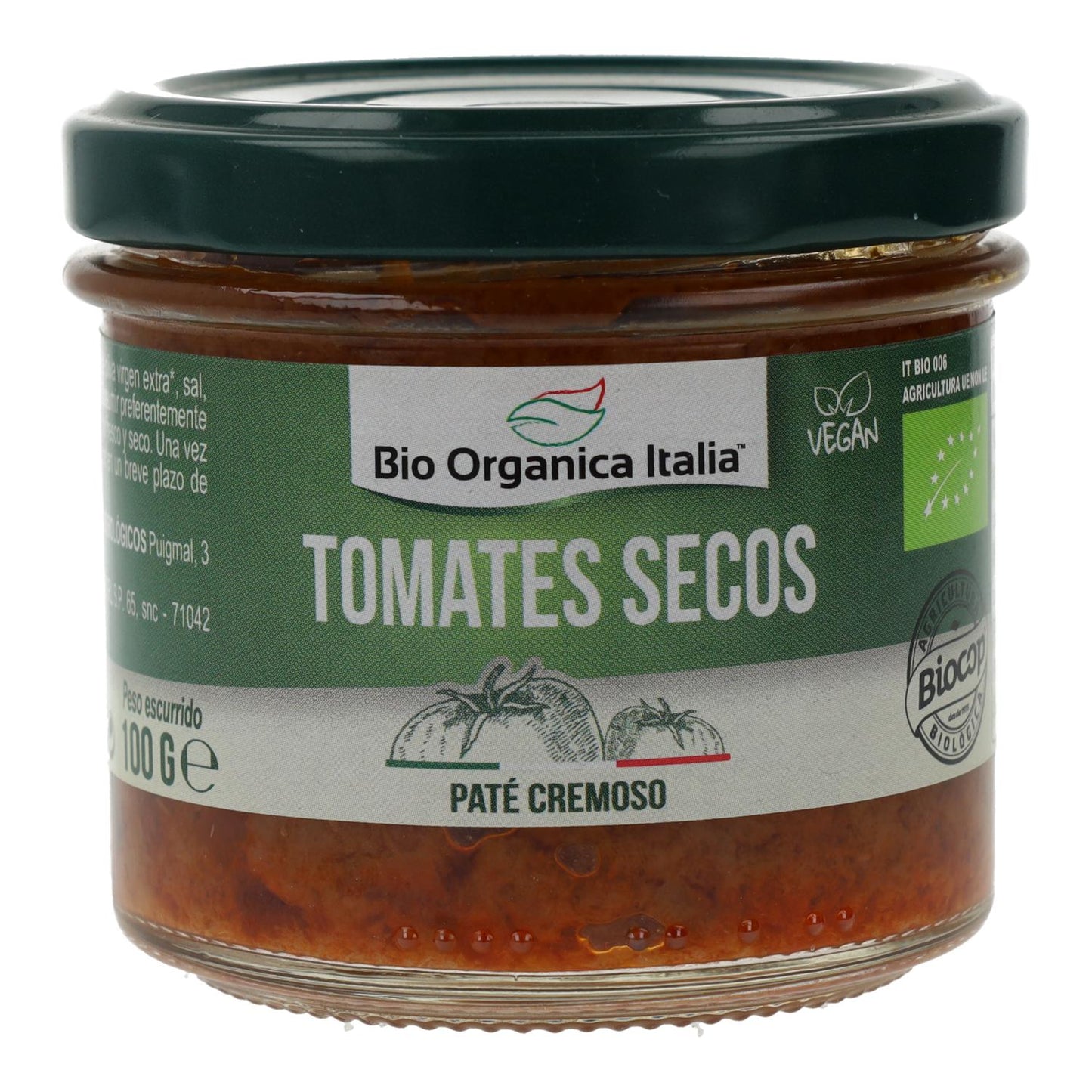 Patê de Tomate Seco Biológico de Itália 100 gr