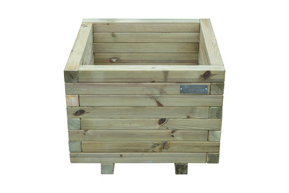 Jardinera Cuadrada De Madera Tratada Autoclave De 50 X 50 X 40 Cm 67l Incluye Bolsa Geotextil_0