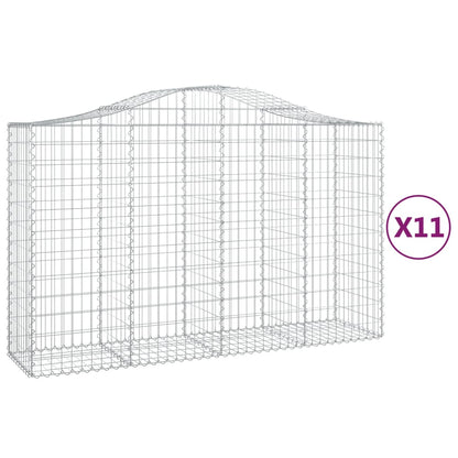 Cestas Gaviones 11 Uds Forma De Arco Hierro 200x50x120/140 Cm_0