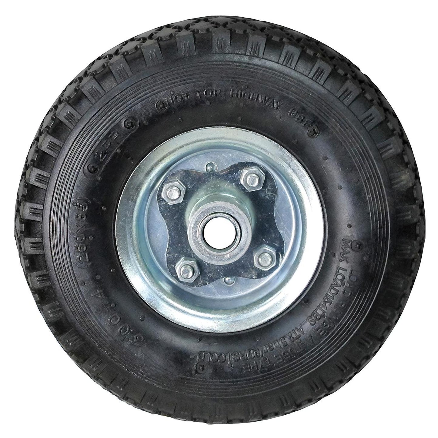 Rueda Carretilla Sacos Neumática Llanta Galvanizada Eje Descentrado Ø 20 Mm.