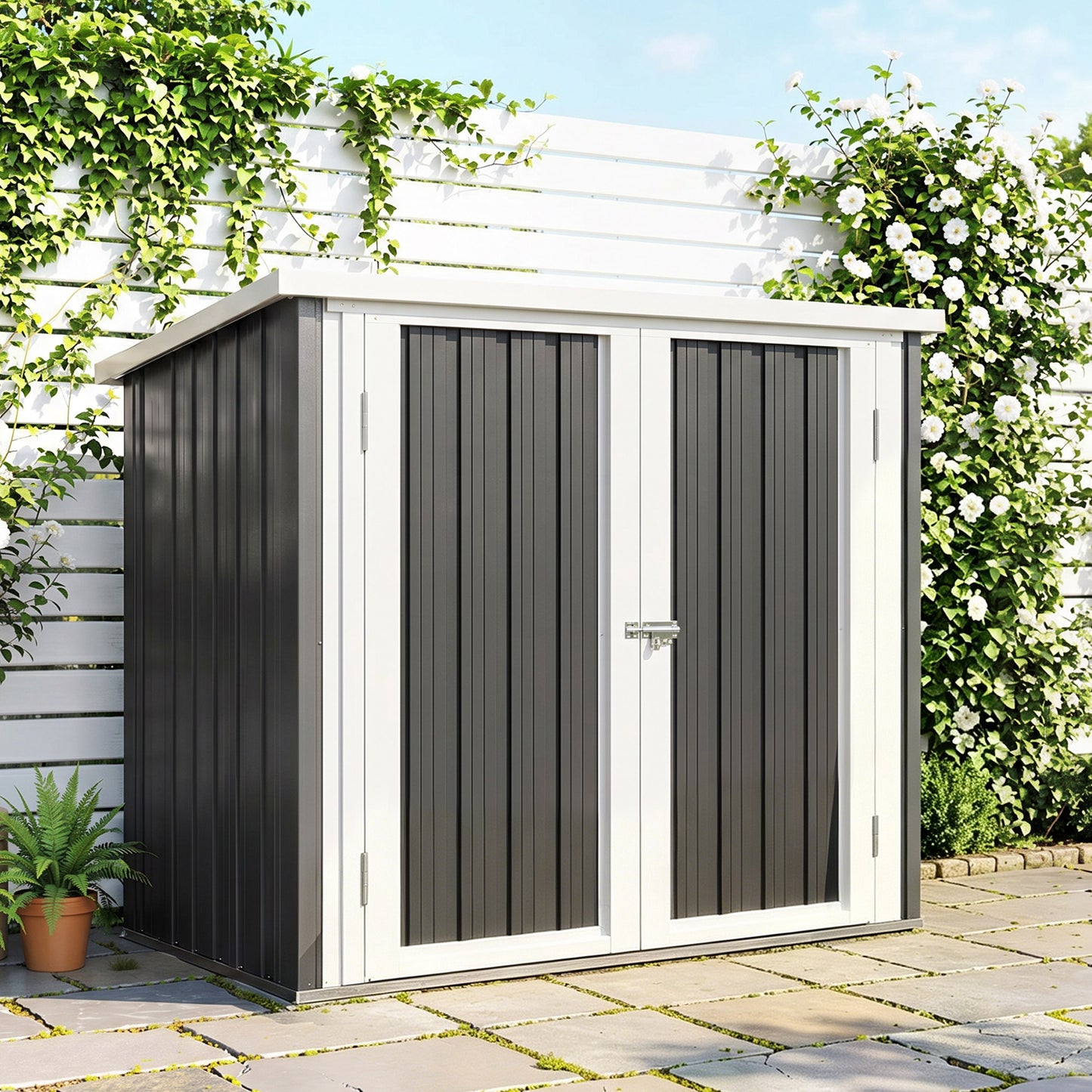 Outsunny Cobertizo De Jardín 1,26 M² 147x86x134 Cm 2 Puertas Y Cerradura Negro_1