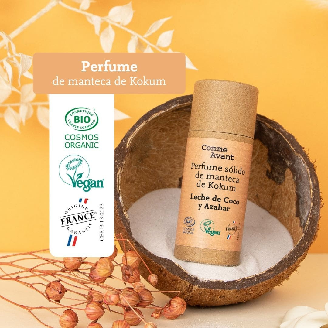 Perfume sólido dulce y afrutado con manteca de kokum Vainilla y Jazmín Comme Avant 20 ml