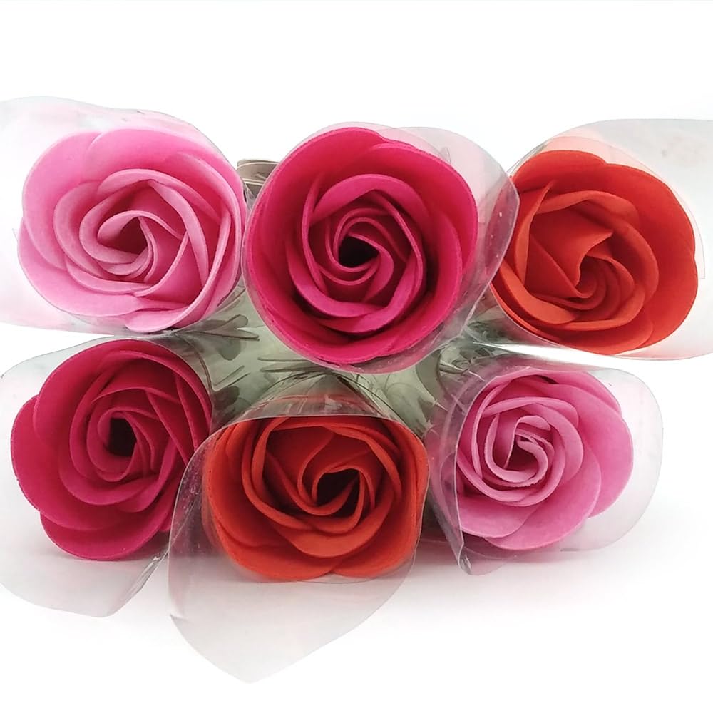 6 Rosas Con Pétalos De Jabón Aromático Para Baño Relax (surtido) - Regalo Original Para Días Especiales - Aroma Atalcado_0