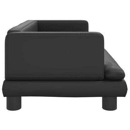 Cama Para Perros De Cuero Sintético Negra 80x45x30 Cm / Vetonek_4