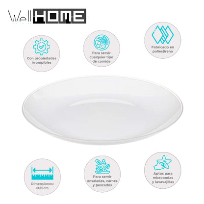 Wellhome - Plato Ø25cm Color Blanco_1