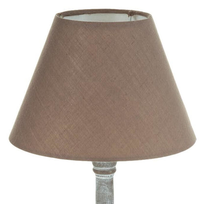Well Home - Lámpara De Mesa De Madera Color Taupé Ø20x36cm_4
