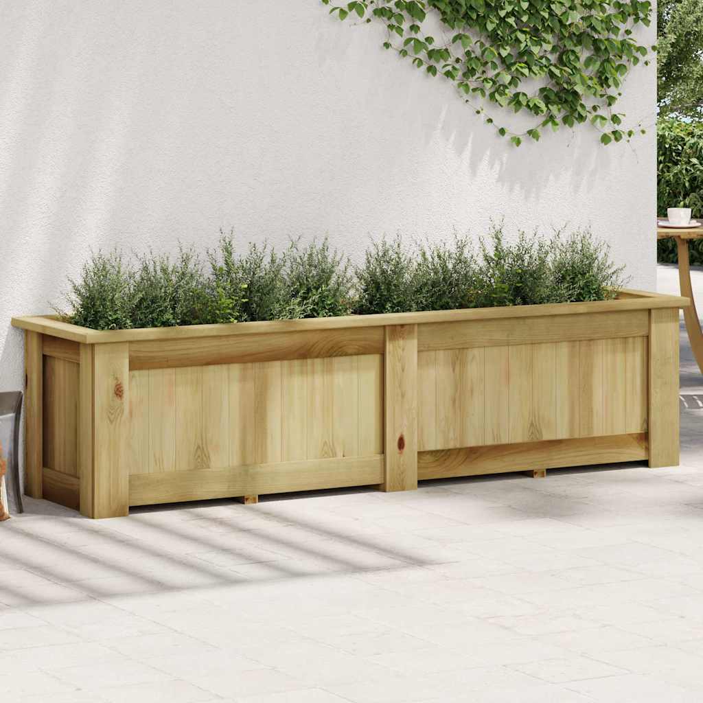 Arriate De Madera De Pino Impregnada 196x50x50 Cm_0