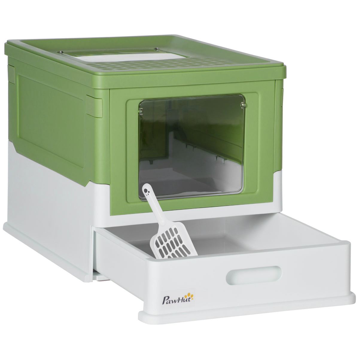 Pawhut Caja Arena Plegable Para Gatos Con Cubierta Desmontable 47,5x35,5x36,7 Cm_1