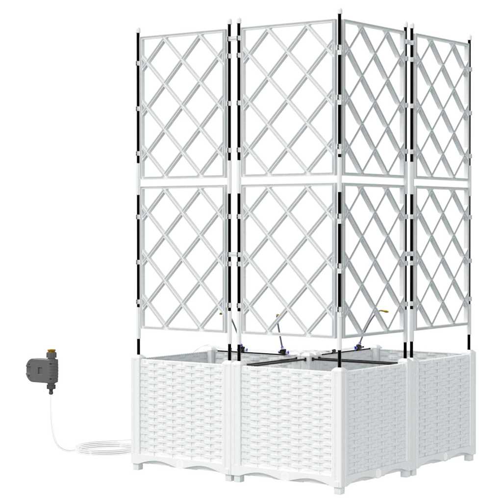 Macetero De Jardín 3 Uds. Blanco 80 X 80 X 142 Cm Pp_5
