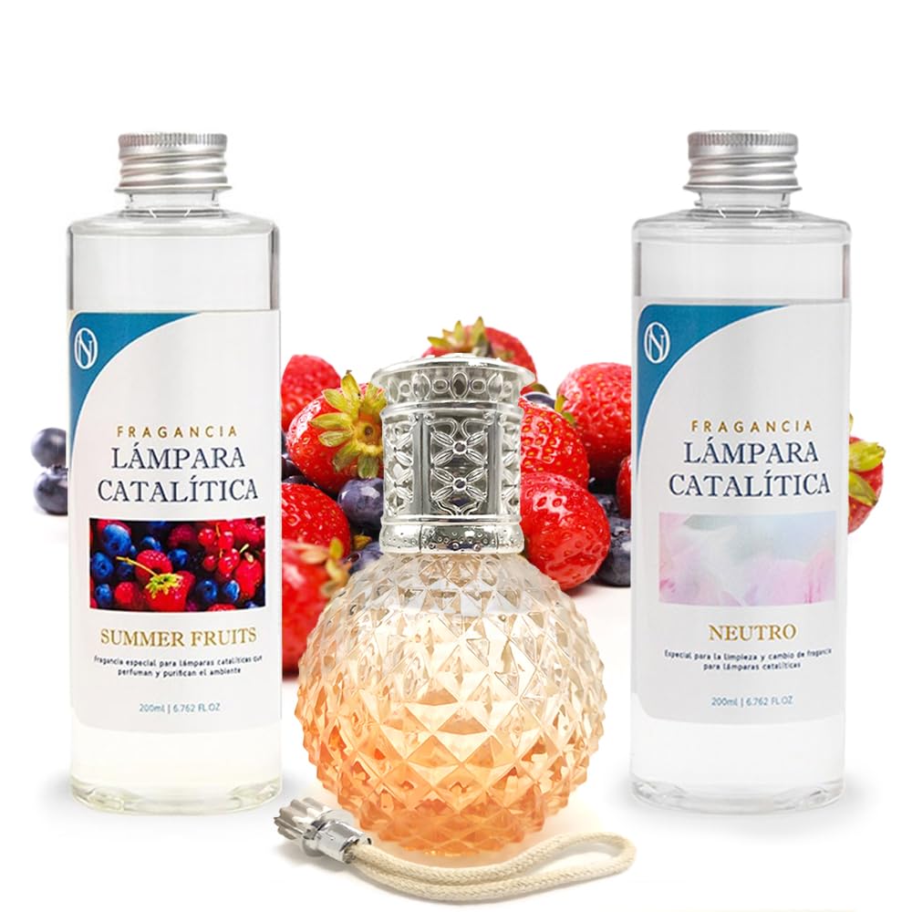 Pack Ahorro Lámpara Catalítica Orange Diamonds + Fragancia Summer Fruits 500ml + Limpiador Neutro 200ml + Mecha Repuesto_0