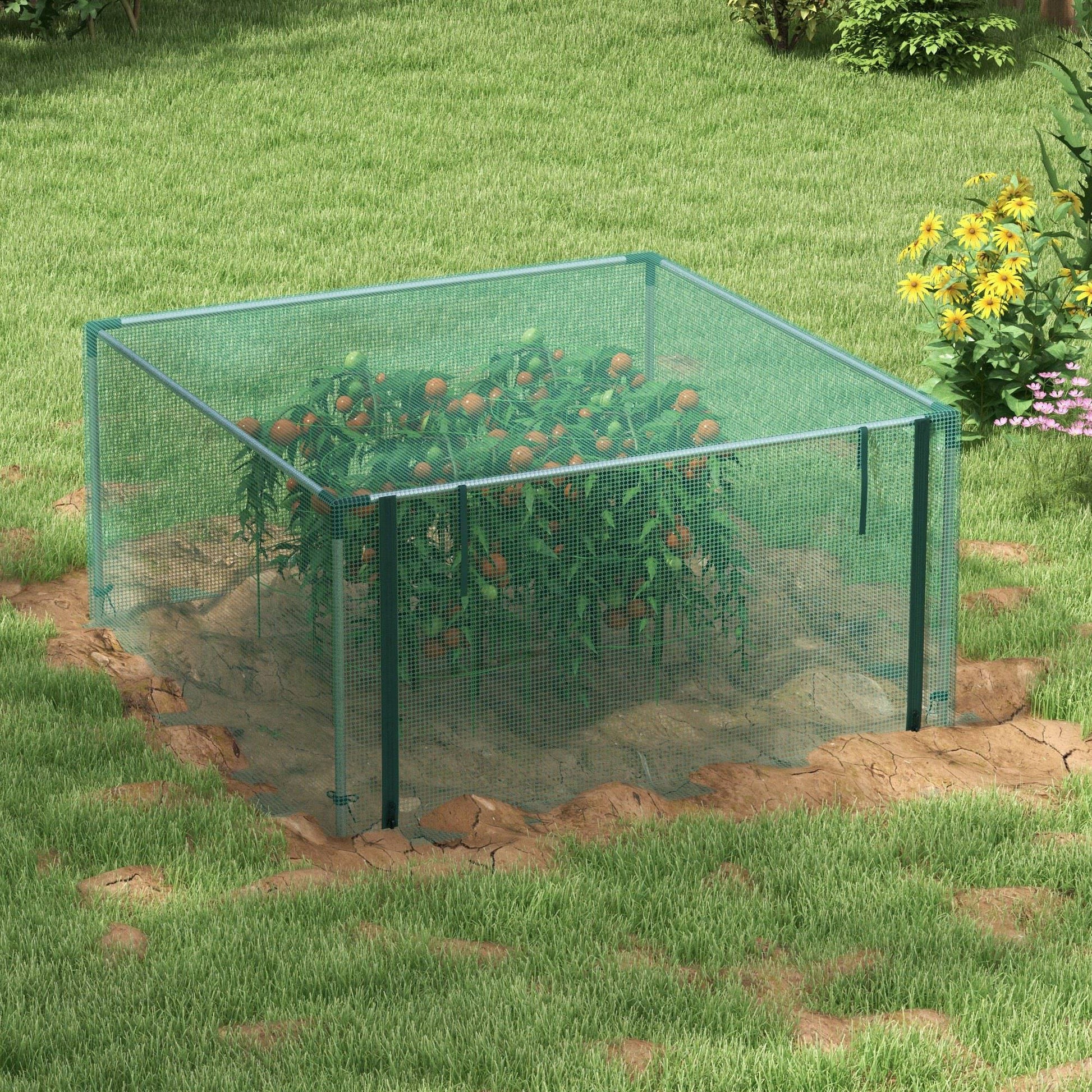 Outsunny Jaula De Cultivo Con Soportes De Acero Puerta 125x125x62,5 Cm Verde_3