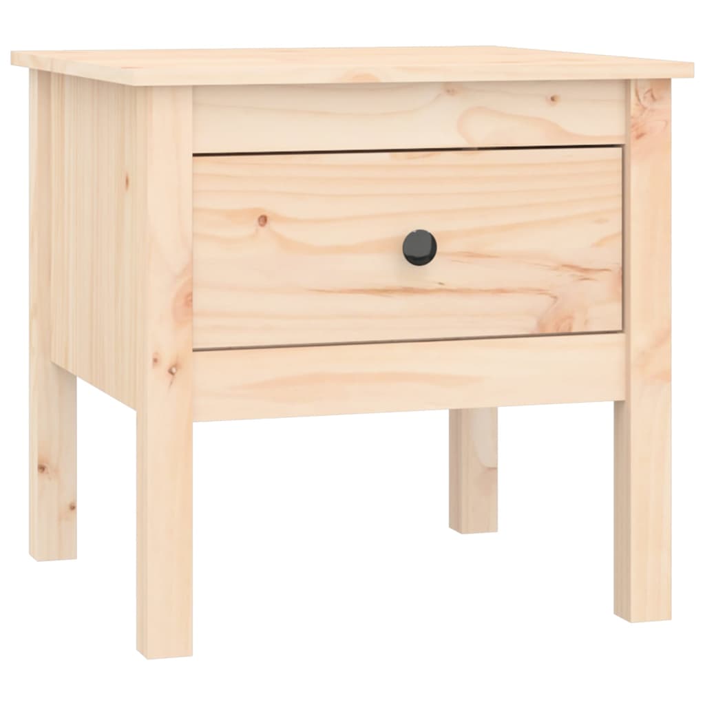 Mesa Auxiliar 2 Unidades De Madera Maciza De Pino 50x50x49 Cm_1