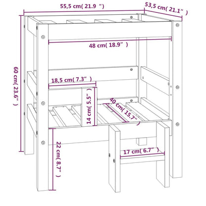 Vidaxl Cama Para Perros Madera Maciza Pino Marrón Miel 55,5x53,5x60 Cm_2