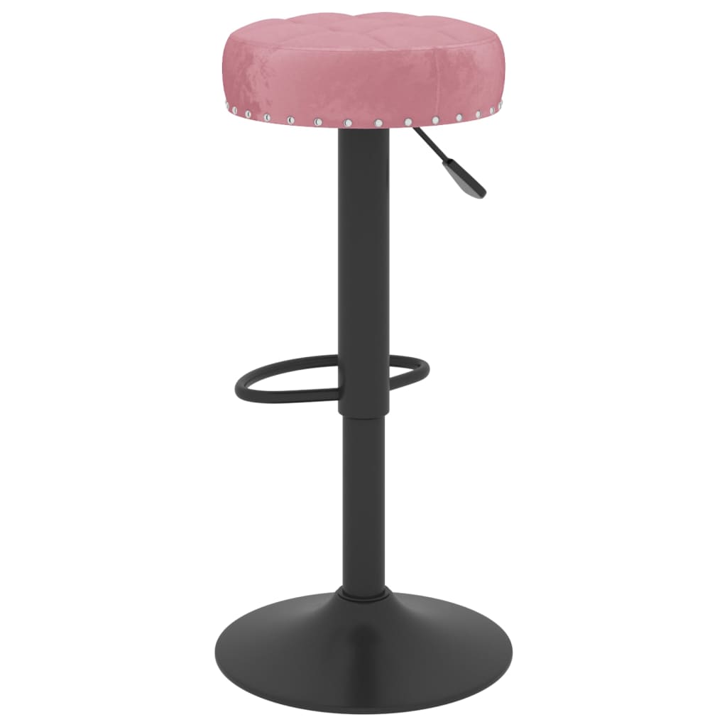 Taburetes De Cocina 2 Unidades Terciopelo Rosa_4