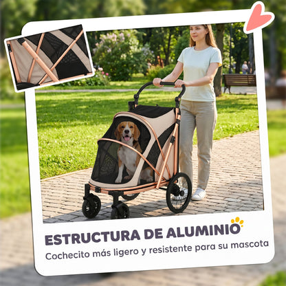 Pawhut Carrito Para Perros Plegable Hasta 20 Kg Con Ruedas Grandes Y Suspensión_3