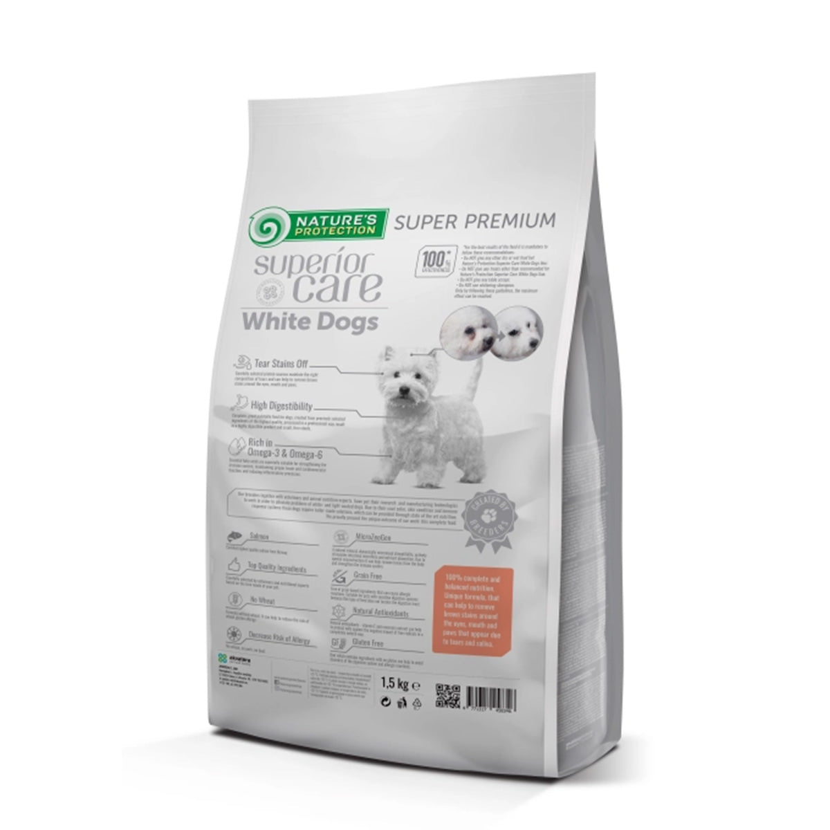 Ração Nature's Protection White Coat Salmon para cães de raças pequenas 1,5 kg