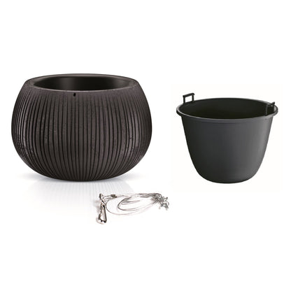 Prosperplast Beton Bowl Ws De Plástico Con Depósito En Color Cemento Negro, 21,8 (alto) X 37 (ancho) X 37 (profundo) Cms_2