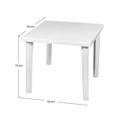 Mesa De Resina Cuadrada Elegia Blanca 79x79x72cm O91_1