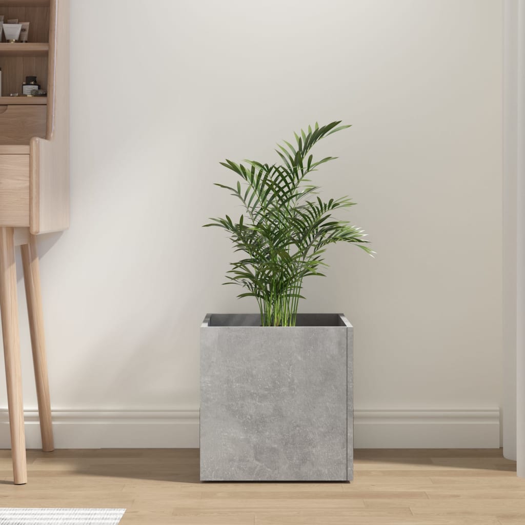 Jardinera De Madera De Ingeniería Gris Hormigón 40x40x40 Cm_2