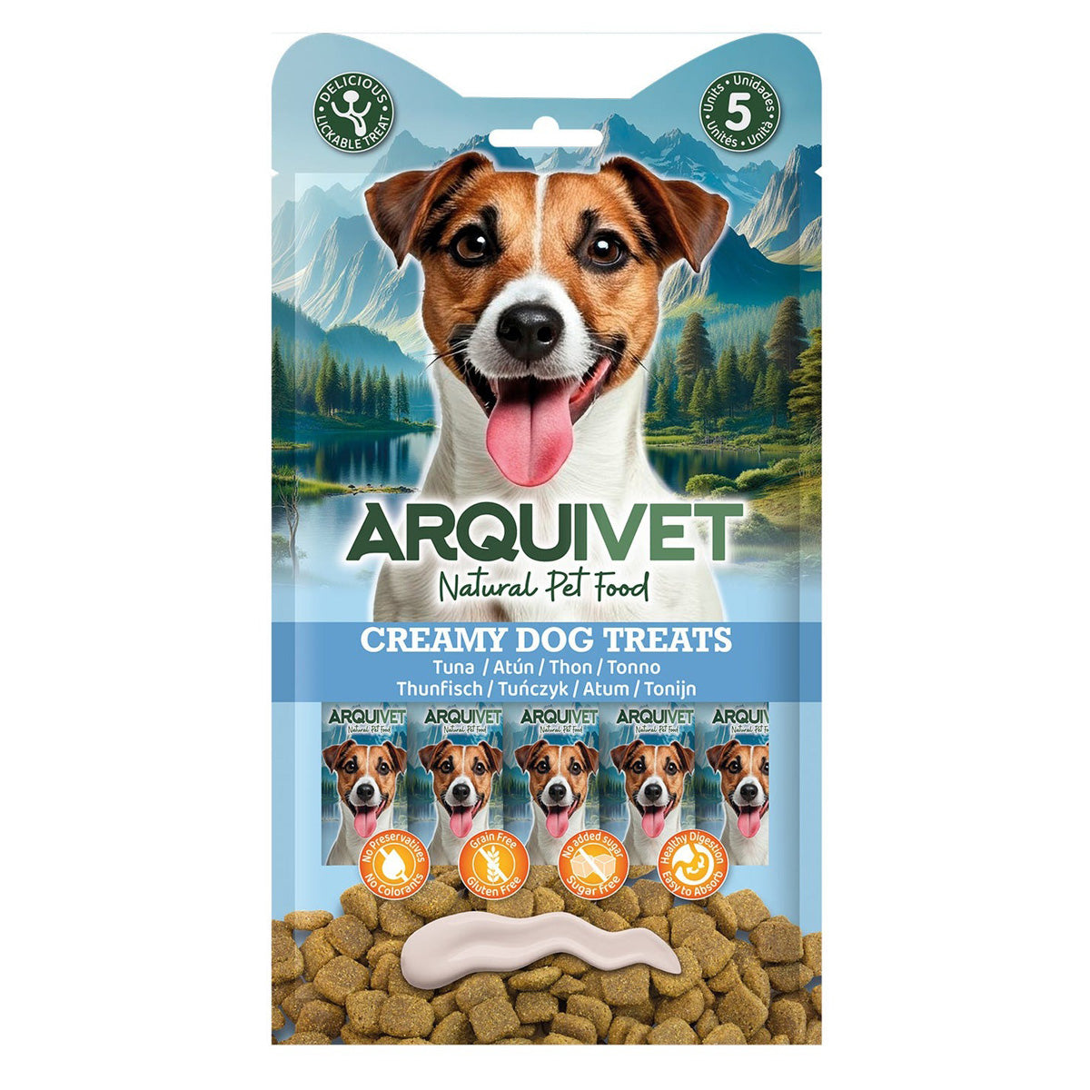 Snack líquido Creamy para Perro de Pollo Arquivet (5 sobres de 15g)