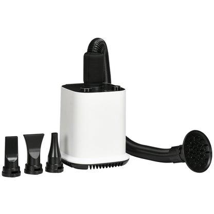 Pawhut Secador De Pelo Para Perros 2000w Manguera 1,2m 4 Boquillas 23x23x26,5 Cm_0