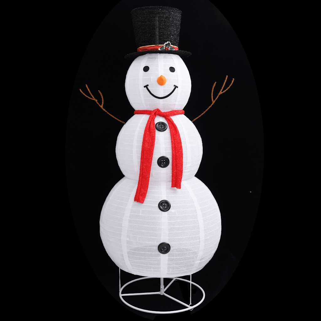 Vidaxl Muñeco De Nieve De Navidad Con Luces Led Tela Lujosa 180 Cm_3
