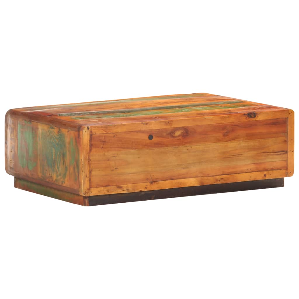 Mesa De Centro De Madera Maciza Reciclada 90x60x29 Cm_2
