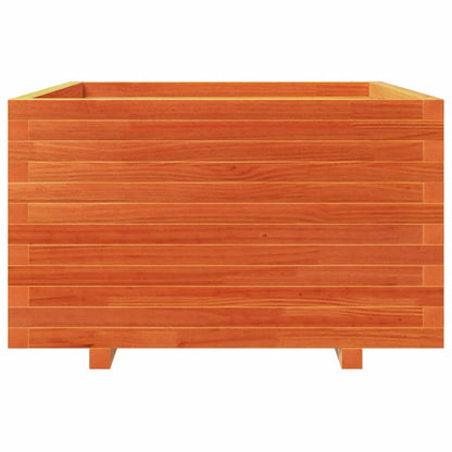 Jardinera Madera Maciza De Pino Marrón Cera 80x80x49,5 Cm_4