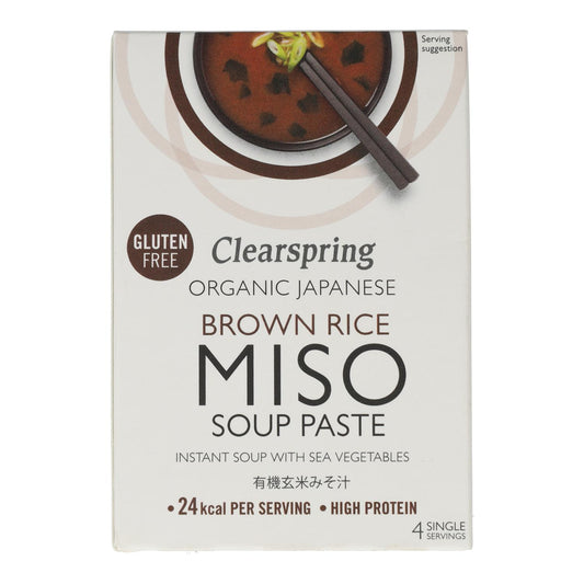 Sopa de miso com pasta de algas Clearspring, 60 g (4 x 15 g)