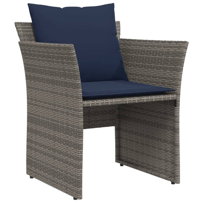 Sillón De Jardín Con Reposapiés Ratán Sintético Gris / Vetonek_1