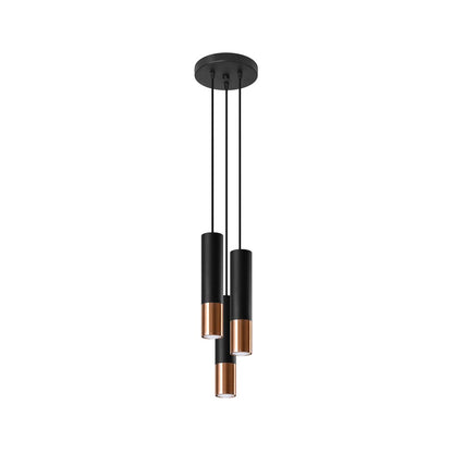 Lámpara De Techo Loopez 3p Negro, Gu10/cobre_0