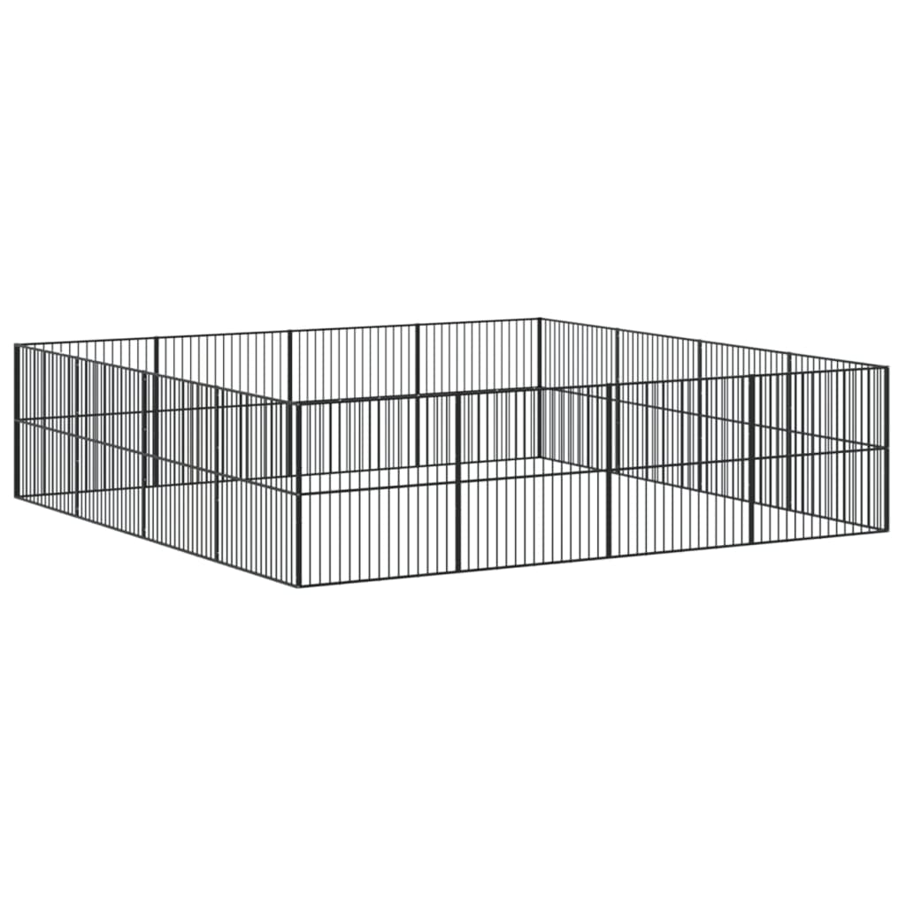 Corralito Para Perros Con 16 Paneles Acero Galvanizado Negro_5