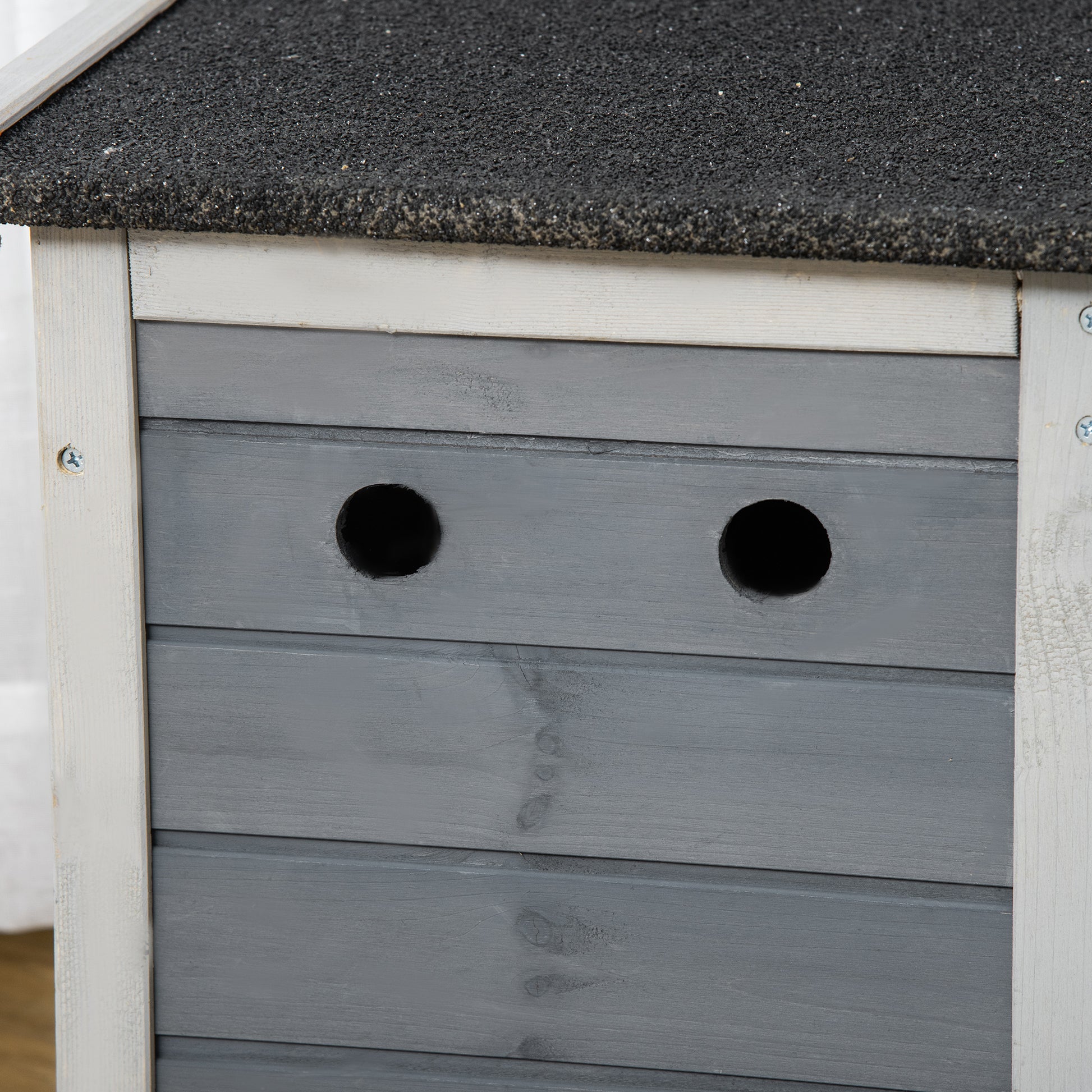 Pawhut Conejera De Madera Exterior Con Techos Abatibles Y 2 Rampas 70x43x45 Cm_3