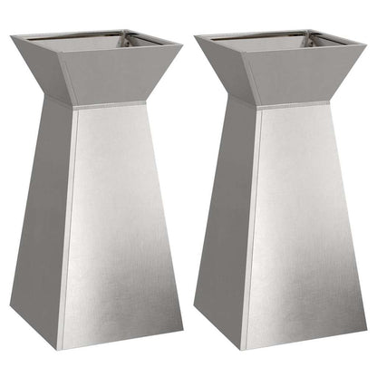 Maceta Pilar 2 Uds. Plateado 35 X 35 X 73 Cm Acero Inoxidable_0