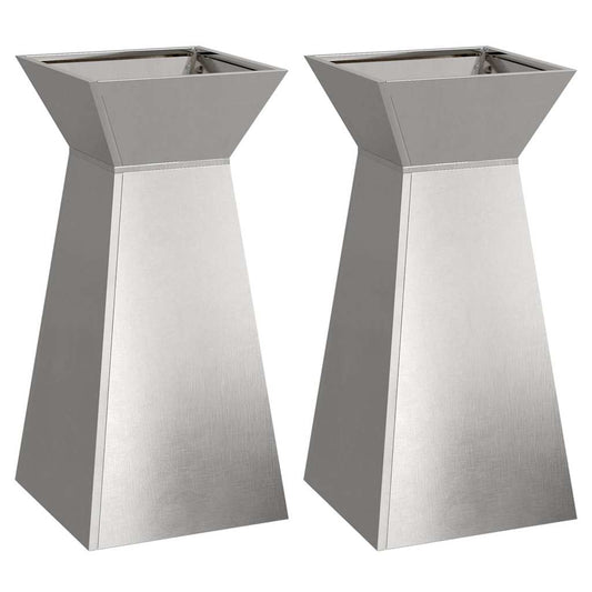 Maceta Pilar 2 Uds. Plateado 35 X 35 X 73 Cm Acero Inoxidable_0