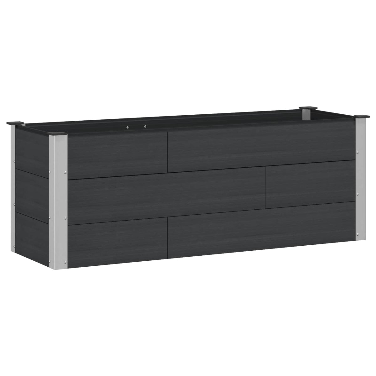 Arriate Elevado Negro 150 X 50 X 54 Cm Wpc Y Aluminio_0