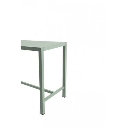 Mesa Alta Inari Verde Para 4 Personas Aluminio 140x70x103cm - Mobiliario De Jardin_1