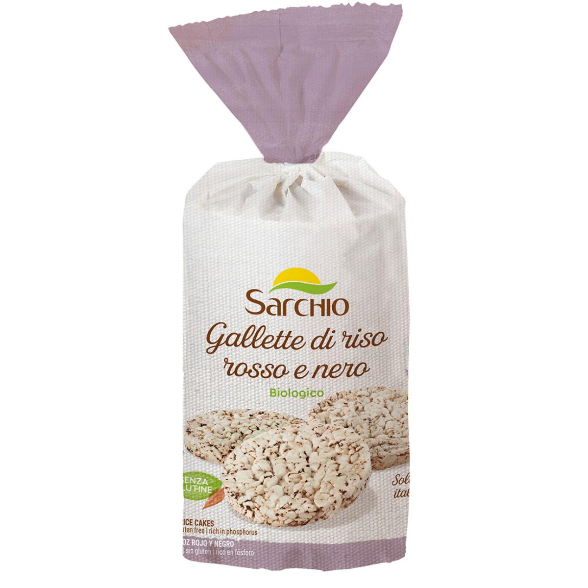 Bolinhos de arroz vermelho e preto biológico Sarchio 100 g