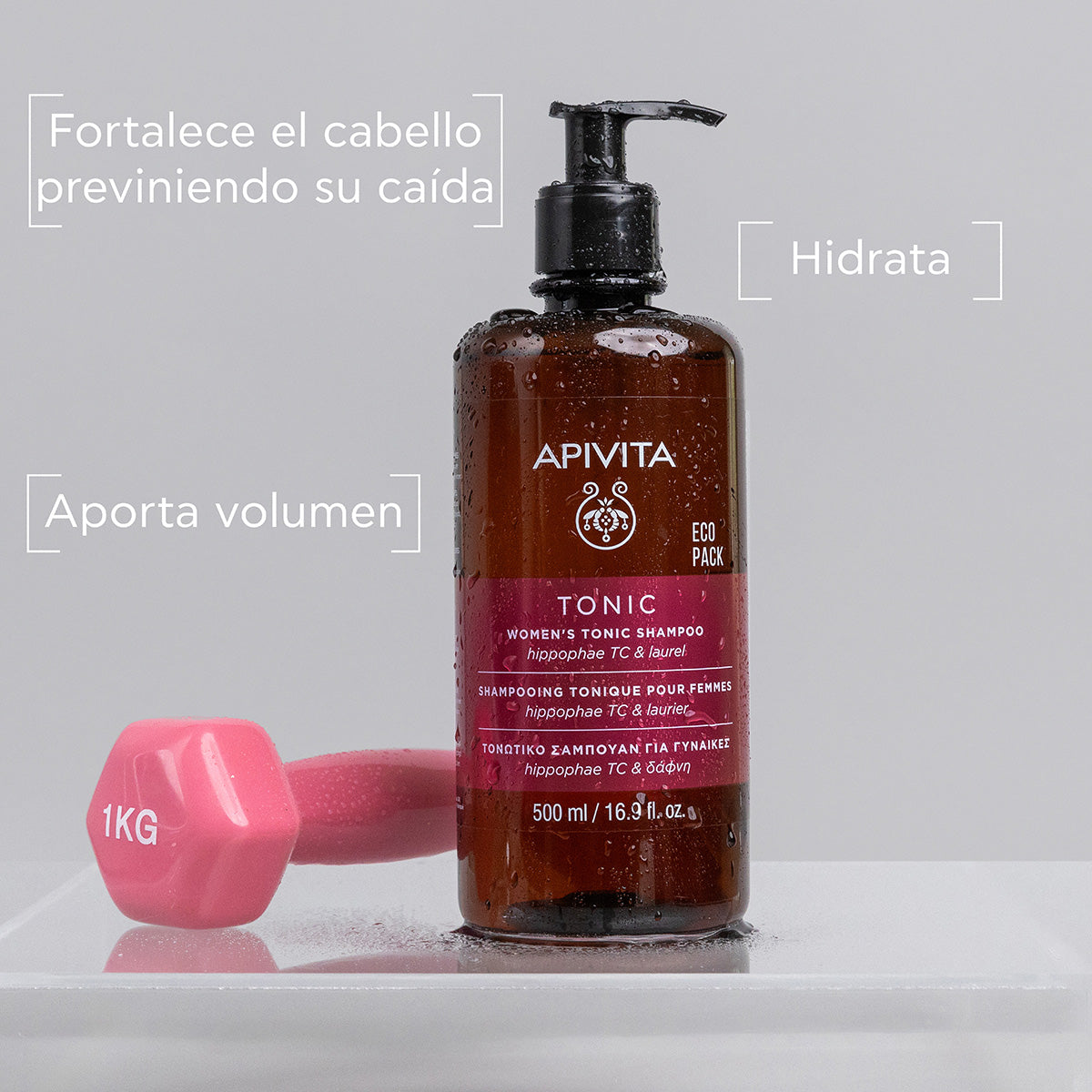 Champô tonificante para mulher contra a queda de cabelo - Ecopack APIVITA, 500 ml