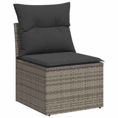 Set De Muebles De Jardín 6 Pzas Y Cojines Ratán Sintético Gris / Vetonek_4