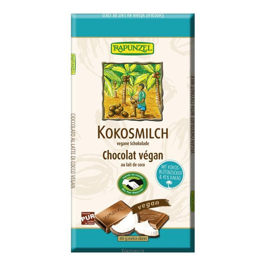 Tablete de Chocolate de Leite de Coco Rapunzel 80 G Rapunzel