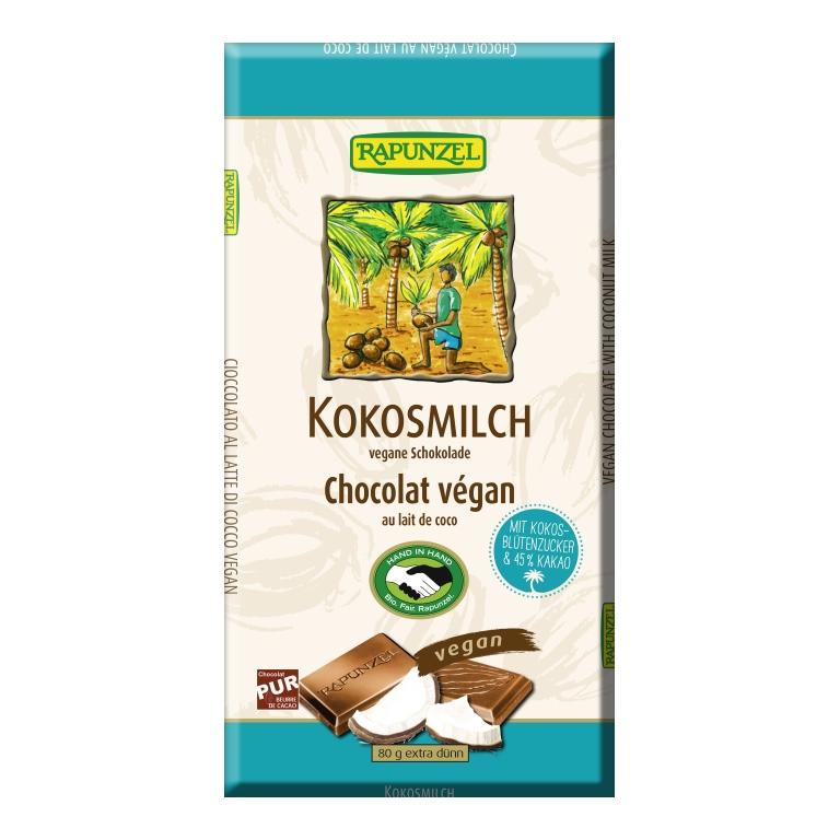 Tablete de Chocolate de Leite de Coco Rapunzel 80 G Rapunzel